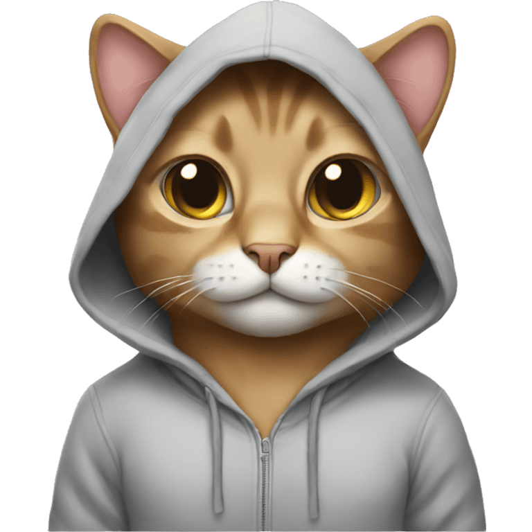 Cat wearing a hoodie emoji