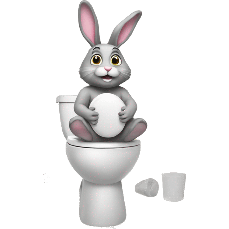 Bunny on a toilet emoji