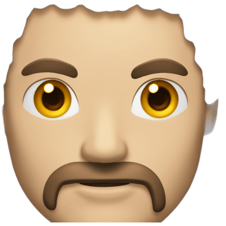 homme musclé avec des cheveux rouge et un regard de démon emoji