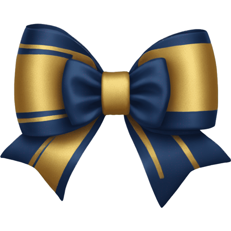 Navy blue and gold bow emoji