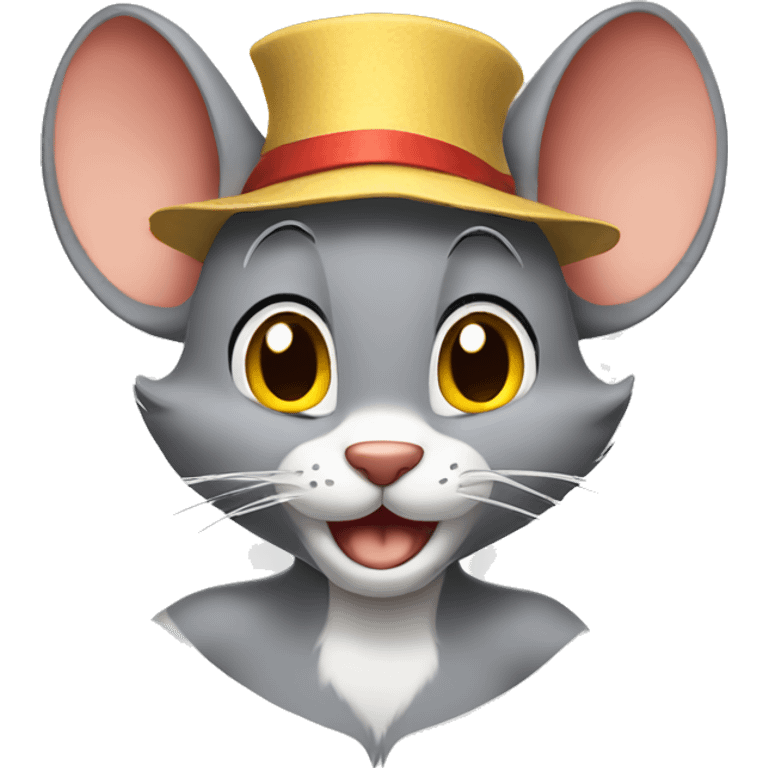 Tom and Jerry with a pirrot hat emoji