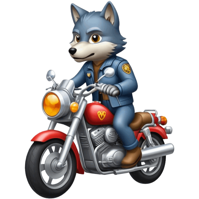 Wolf on Motorcycle emoji