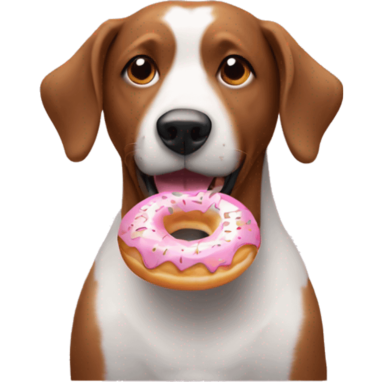 Dog eating donut emoji