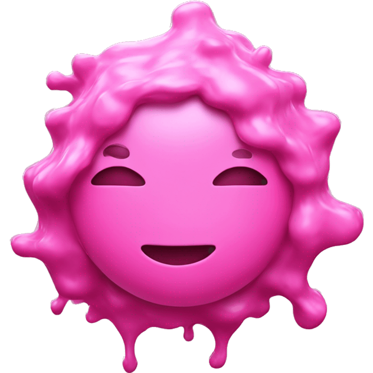 3D pink graphics with liquid texture emoji