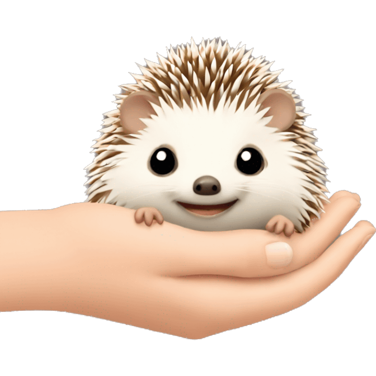 hedgehog in girls arms emoji