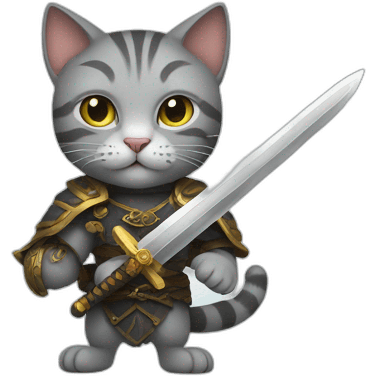 Cat with sword emoji