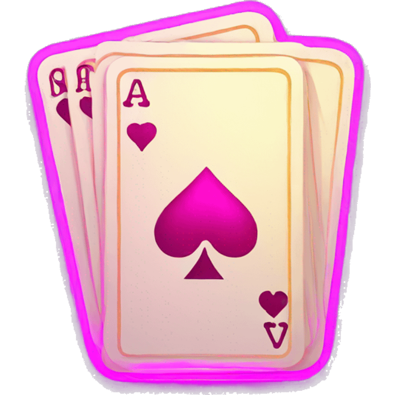 playing cards with neon elements emoji