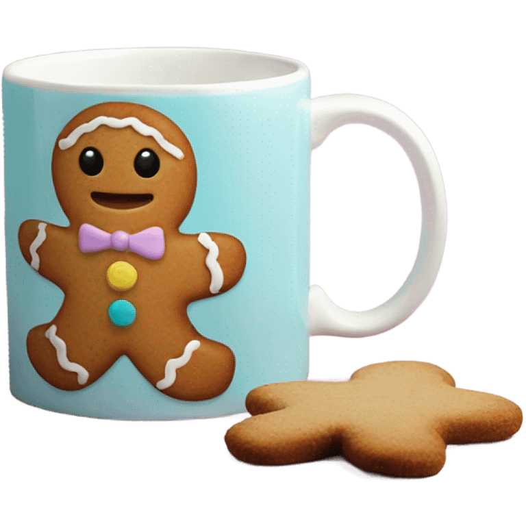 Pastel gingerbread man mug emoji