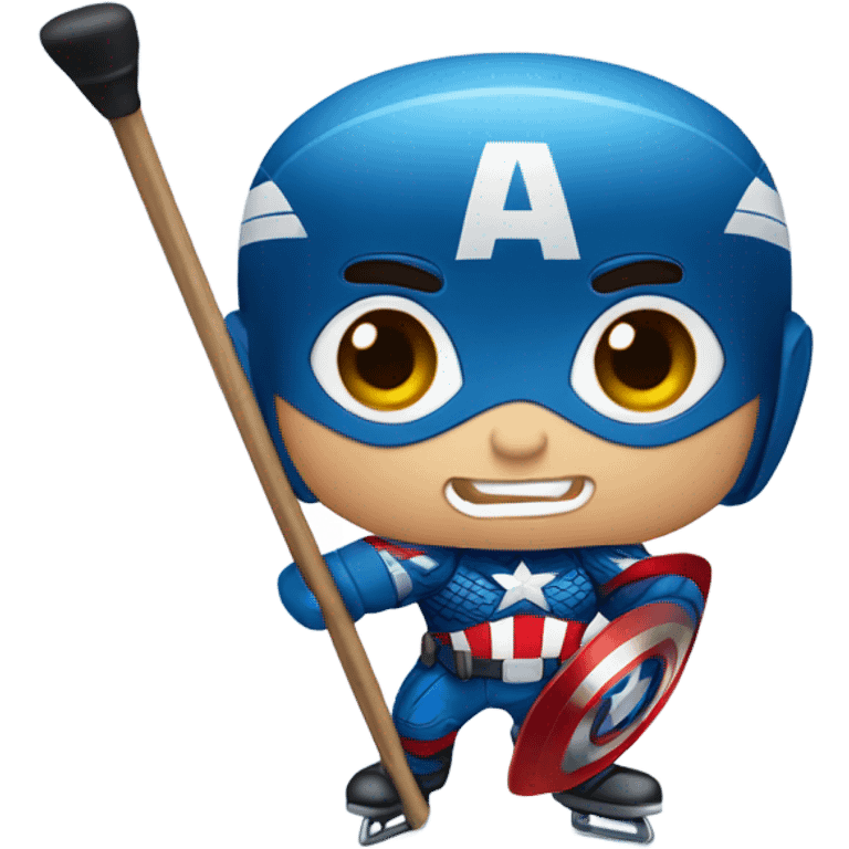 Captain America playing hockey  emoji