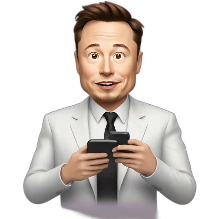 elon musk using a phone emoji