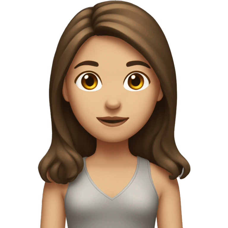 Girl with mid-length brown hair emoji