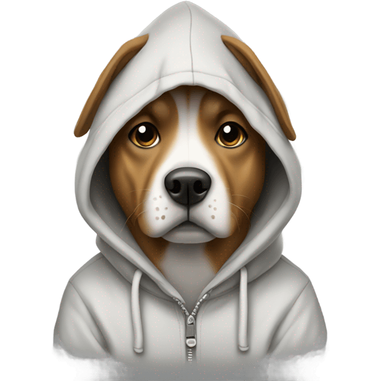 Dog wearing a hoodie emoji