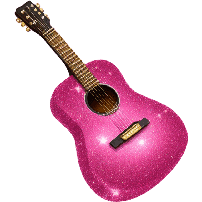 Pink glitter acoustic guitar  emoji