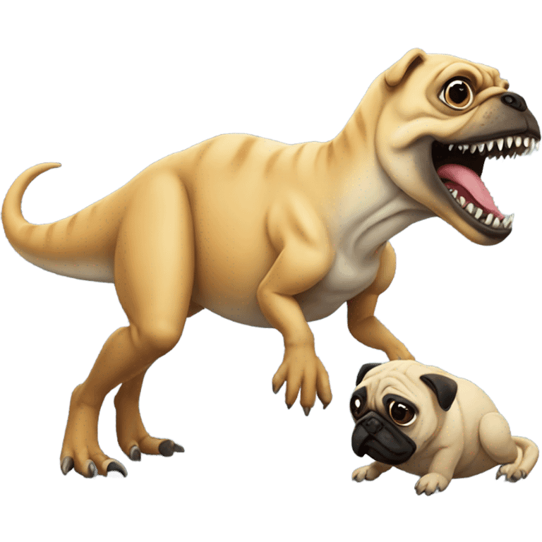 T. rex with a pug  emoji