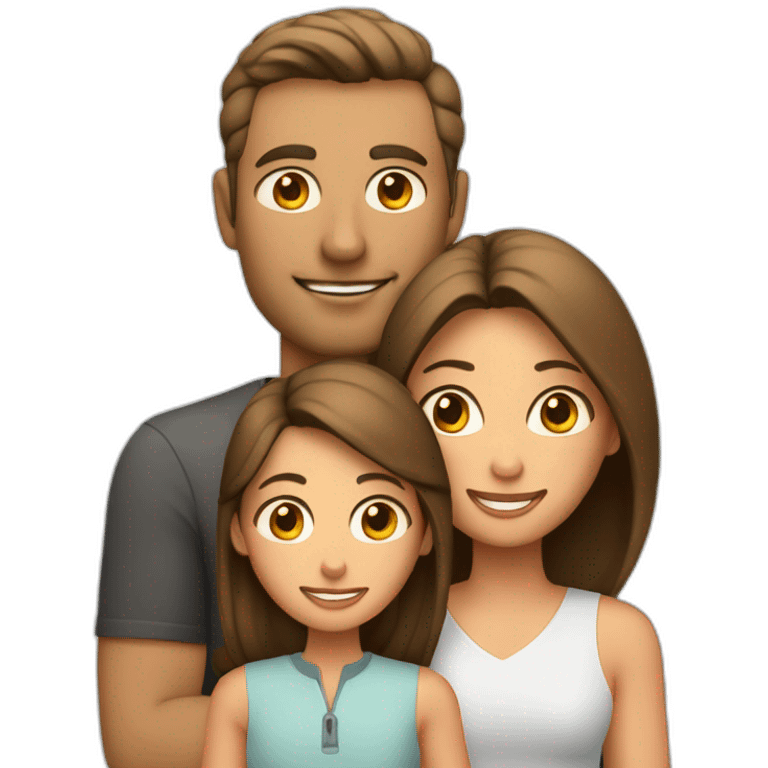 Mom, dad and daughter with cone corso  emoji