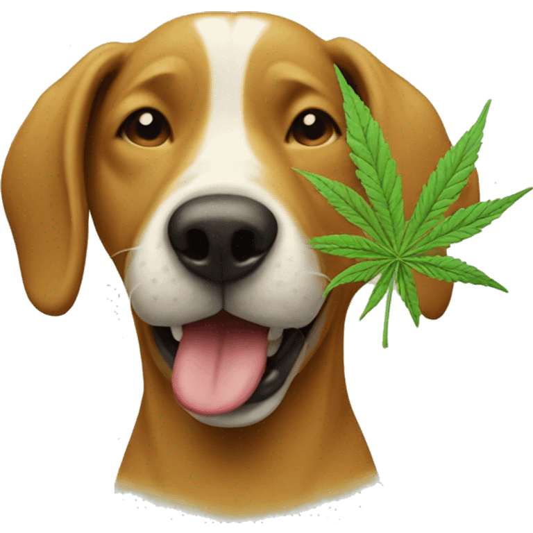 Happy dog smoking weed  emoji