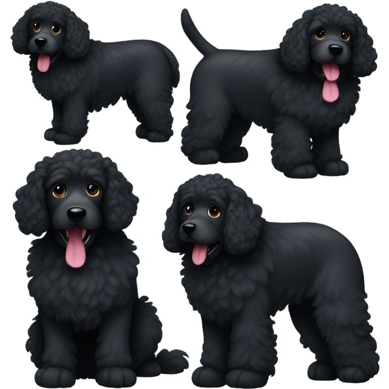 Large black doodle dog emoji