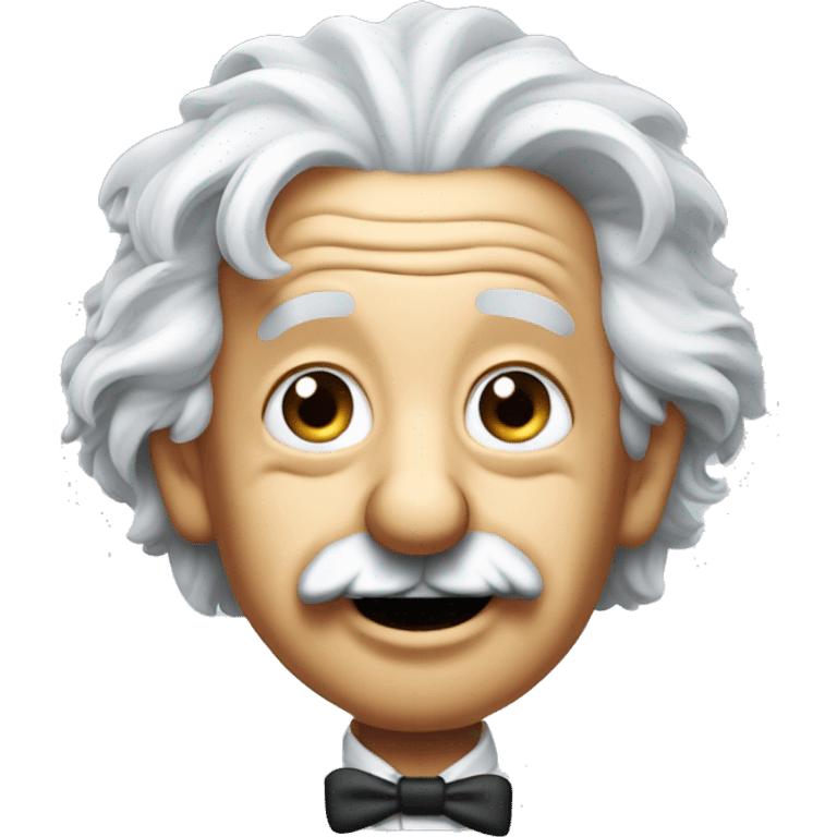 albert einstein with vawing hand and is happy emoji