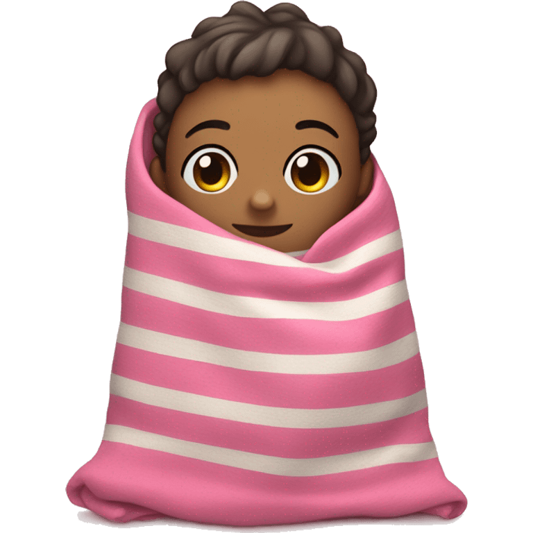 Cute pink and with stripe blanket  emoji