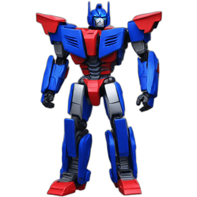 Transformer red blue power stand up right leg front left leg back emoji