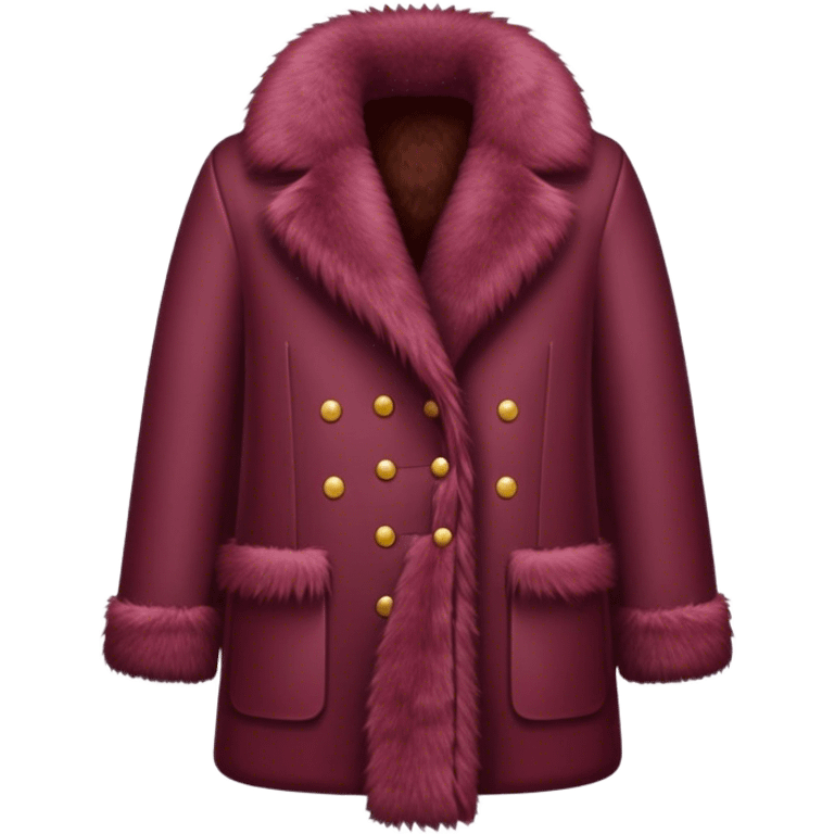 Burgundy fur coat emoji