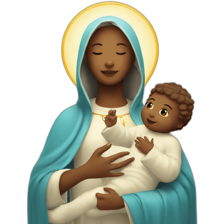 holy Mary with baby Jesus emoji