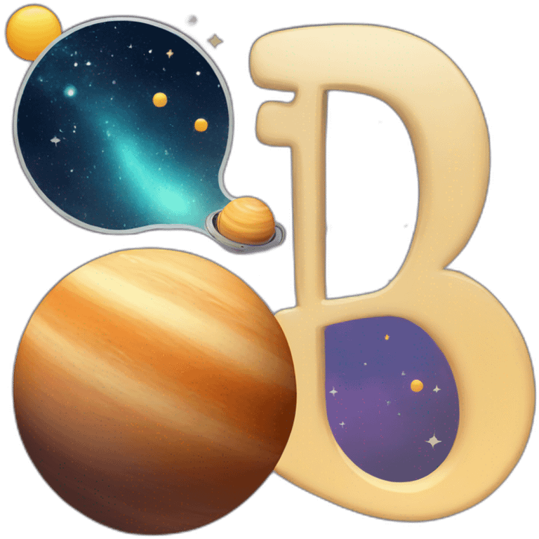 Space themed letters B and C emoji