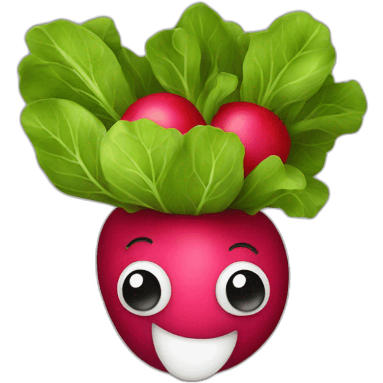 red radish with face emoji