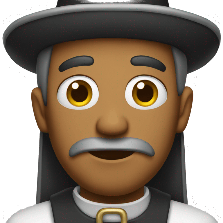 pilgrim with buckle hat and somber expression emoji