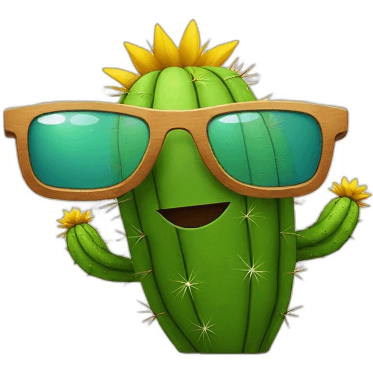 a cactus with sun glasses emoji