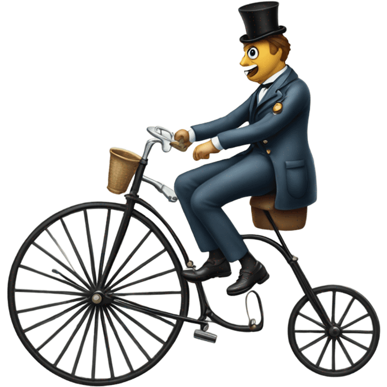 Doctor riding a penny farthing with a monocle  emoji