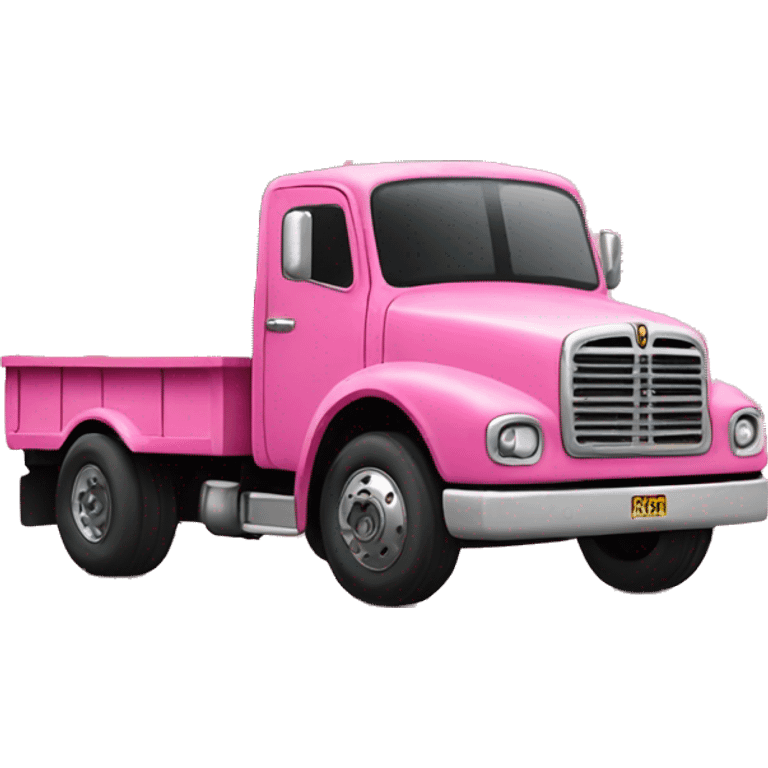 Pink truck carrying a Christmas tree  emoji