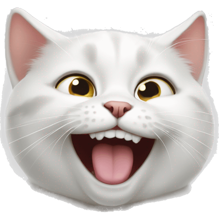 White British cat is laughing  emoji