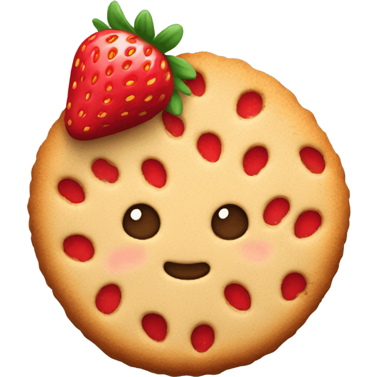 Strawberry flavoured cookie emoji