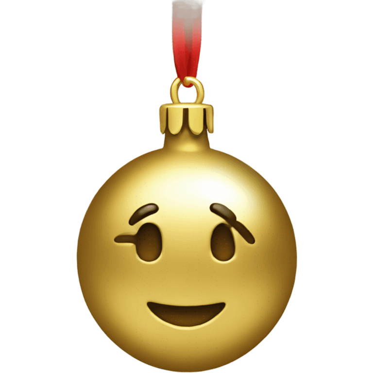 A metallic Christmas gold ornament emoji