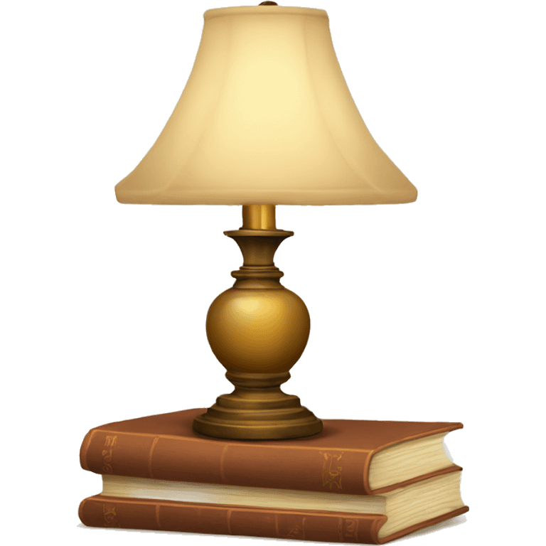 vintage lamp with open book emoji