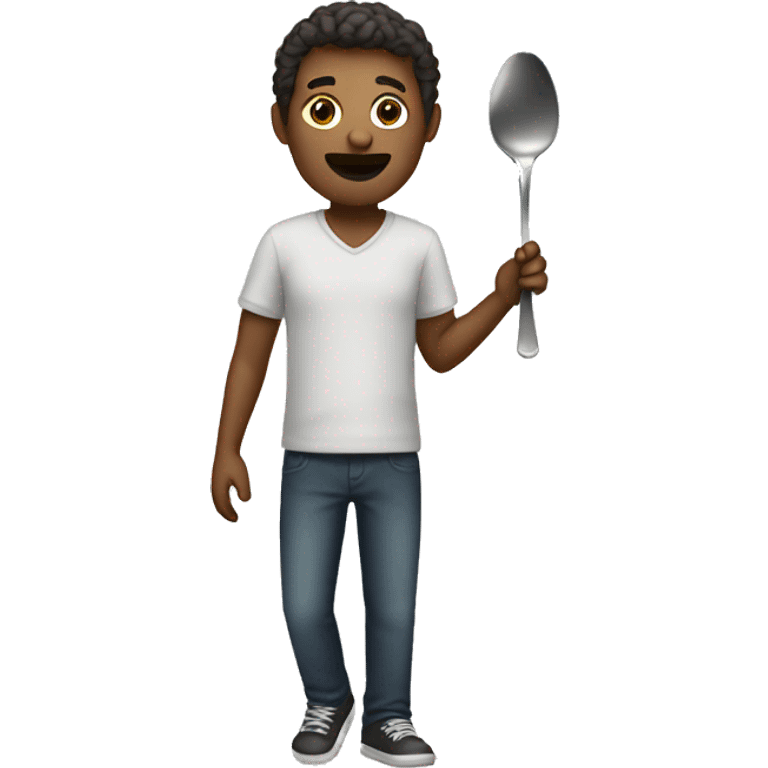 Full body male with a spoon emoji