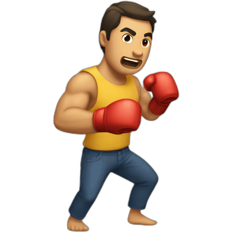 Man throwing a punch saying "Pum te pego" emoji