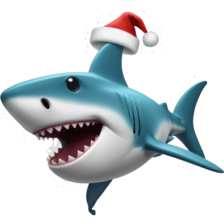 Santa shark emoji