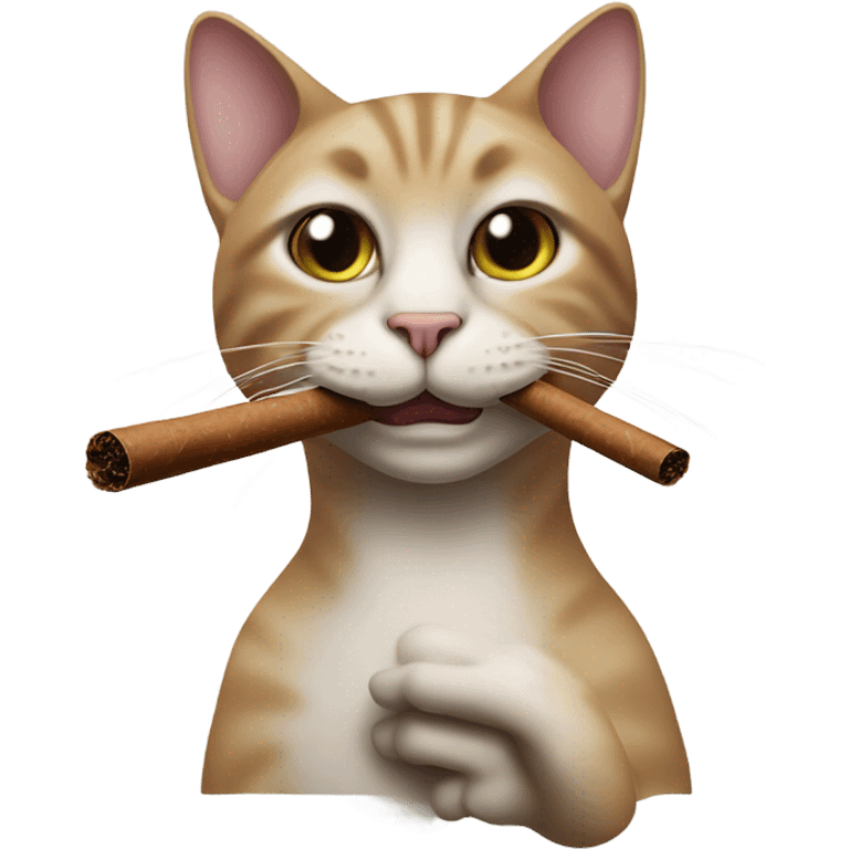 A cat smoking a cigar  emoji