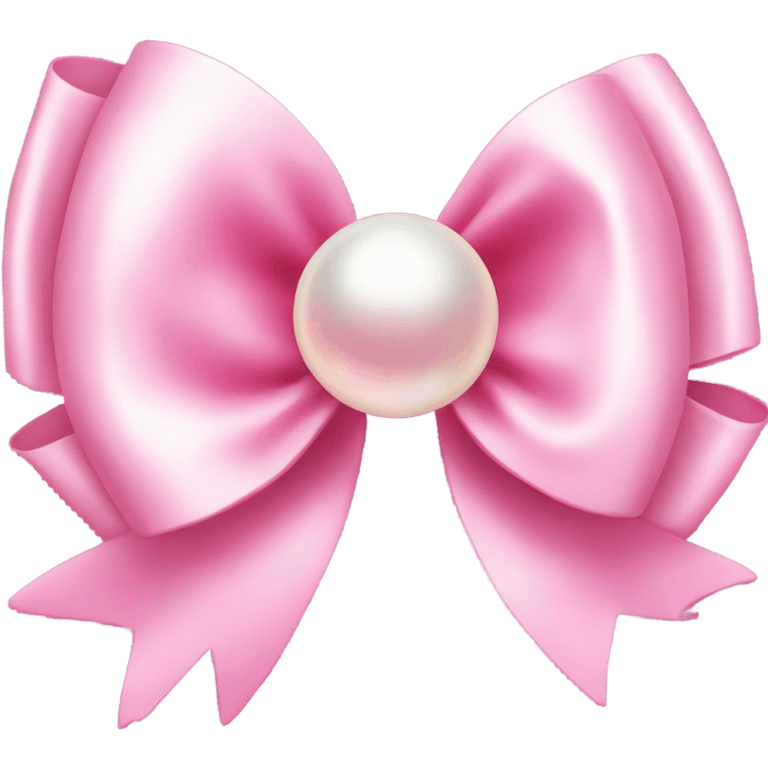 coquette pink pearl bow emoji