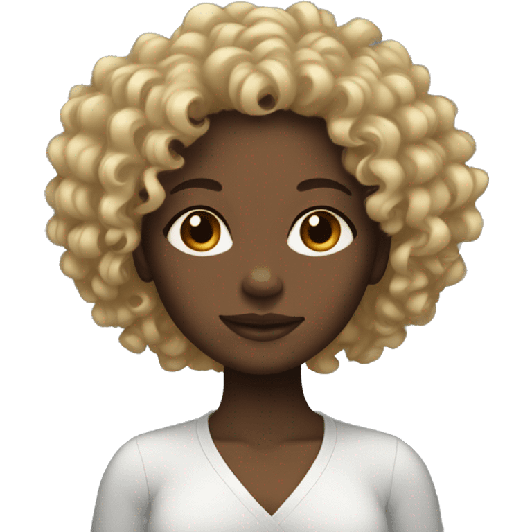 Black girl with nice curly hair emoji