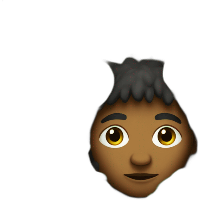 Aborigine hiding in the trees emoji