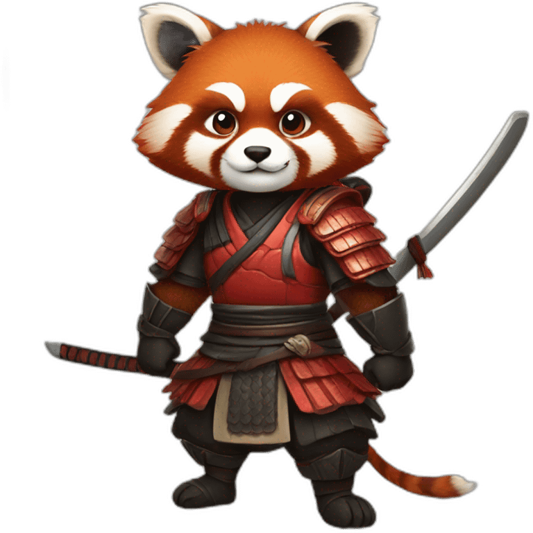 red panda samurai emoji