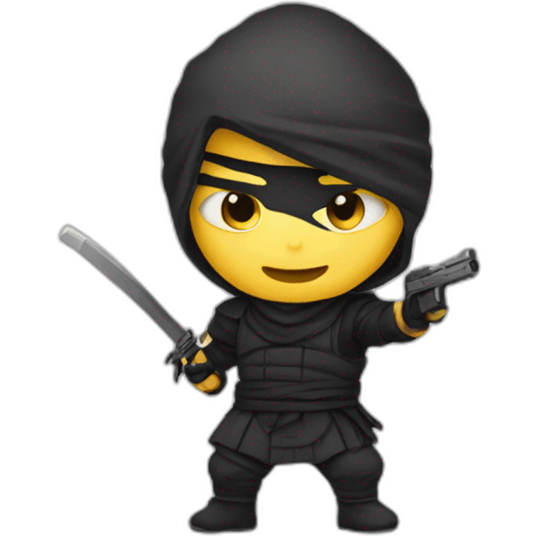 Ninja con pistola  emoji