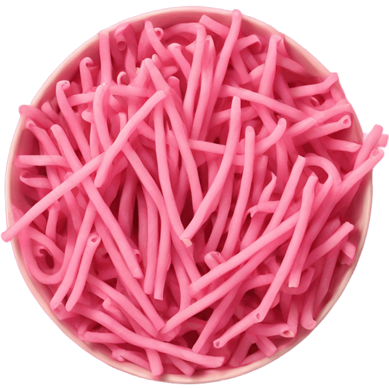 pink noodles in a bowl emoji