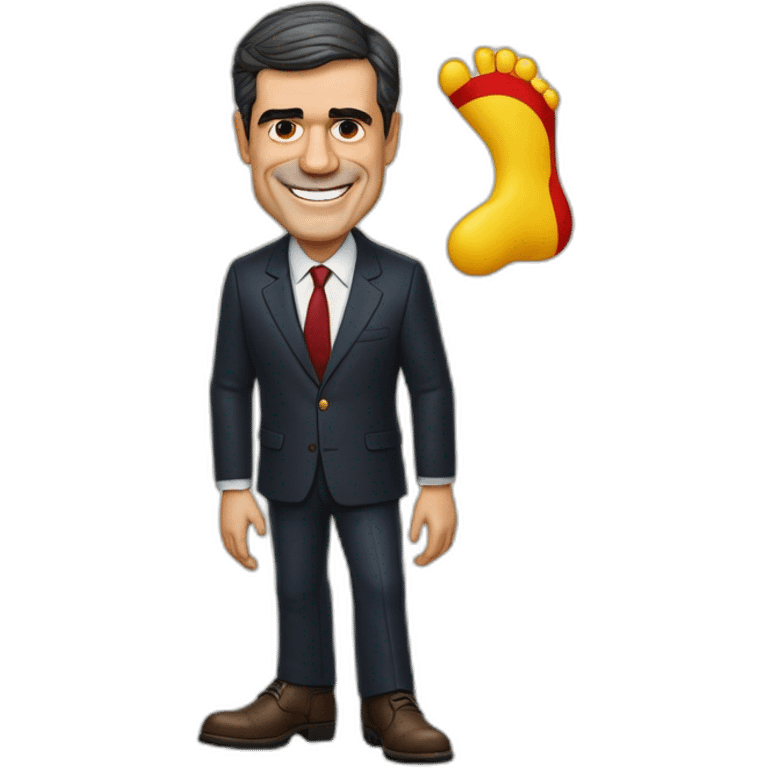 Presidente del gobierno español Pedro Sánchez lamiendo las botas de Puigdemont emoji