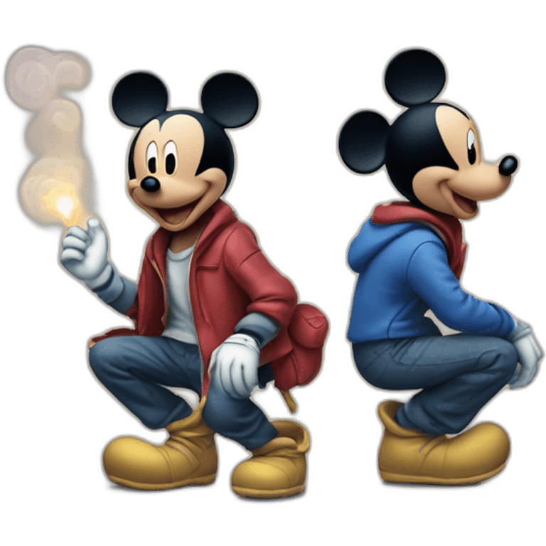 Mickey et donald fume emoji