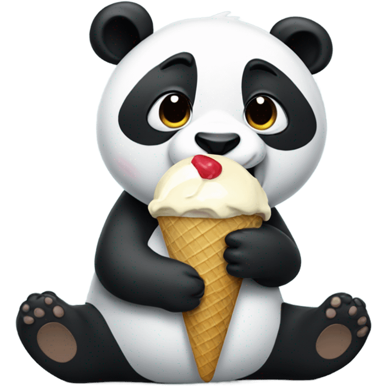 Panda eating ice cream emoji