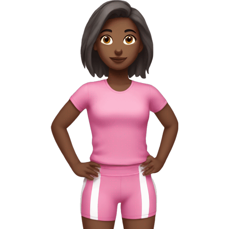 Girl in pink gym clothes emoji